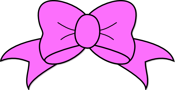 Bow clipart pink outline
