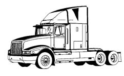 Clipart of a semi truck and trailer