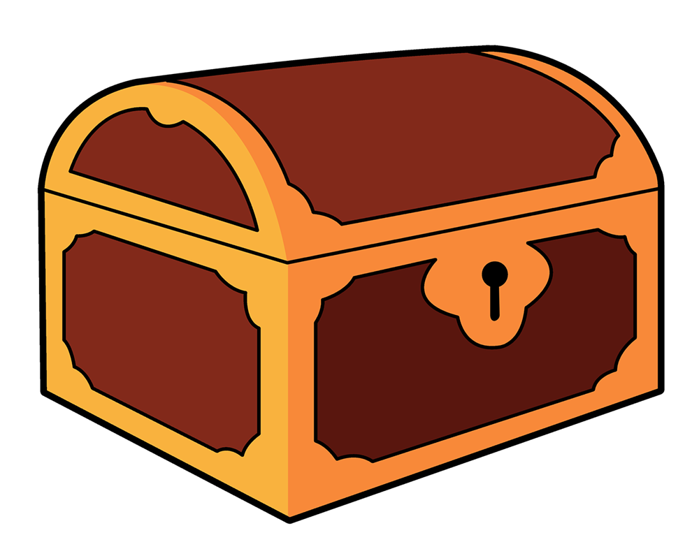 Cartoon treasure chest clipart