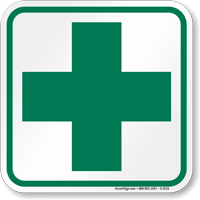 Green Cross First-Aid Symbol Sign - Marijuana Dispensaries, SKU: S ...