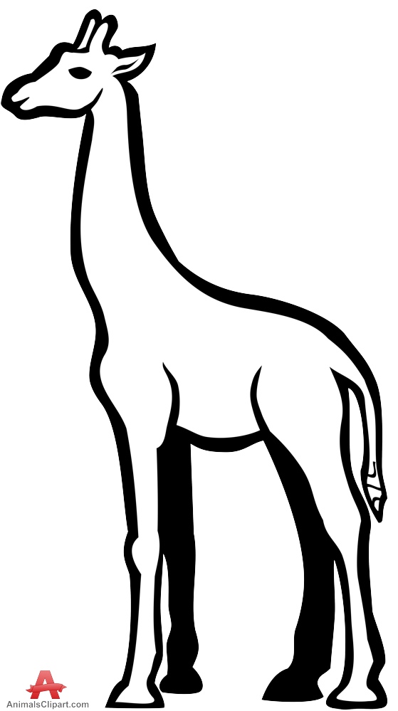 Giraffe clipart black and white outline