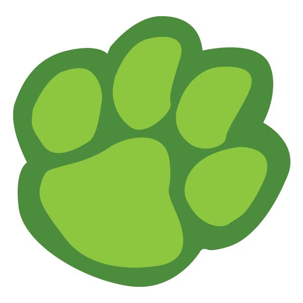 Paw prints clipart green