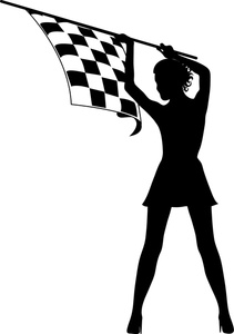 Free Checkered Flag Clip Art Image - Pretty Girl with Long Legs ...