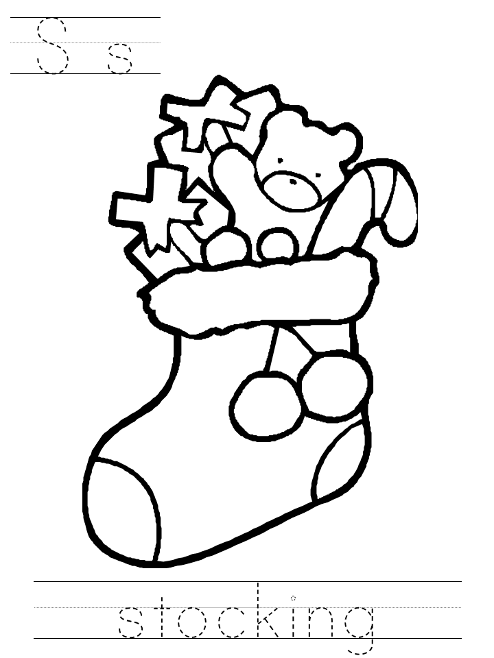 Christmas Stocking Clip Art Black And White – Happy Holidays!