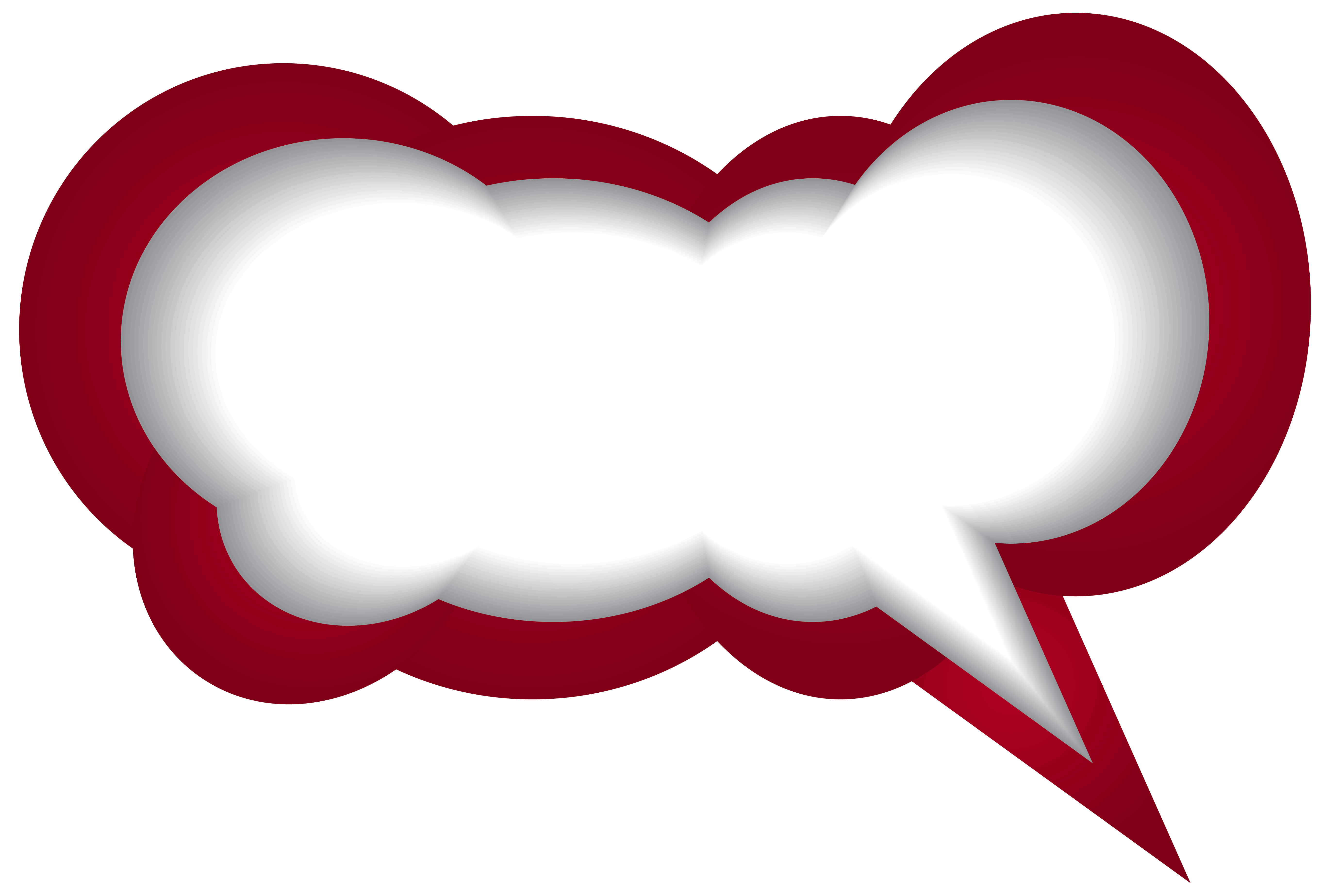 Speech Bubble Red White PNG Clip Art Image