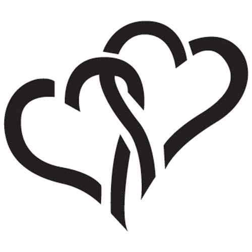 Heart love stencil clipart black white