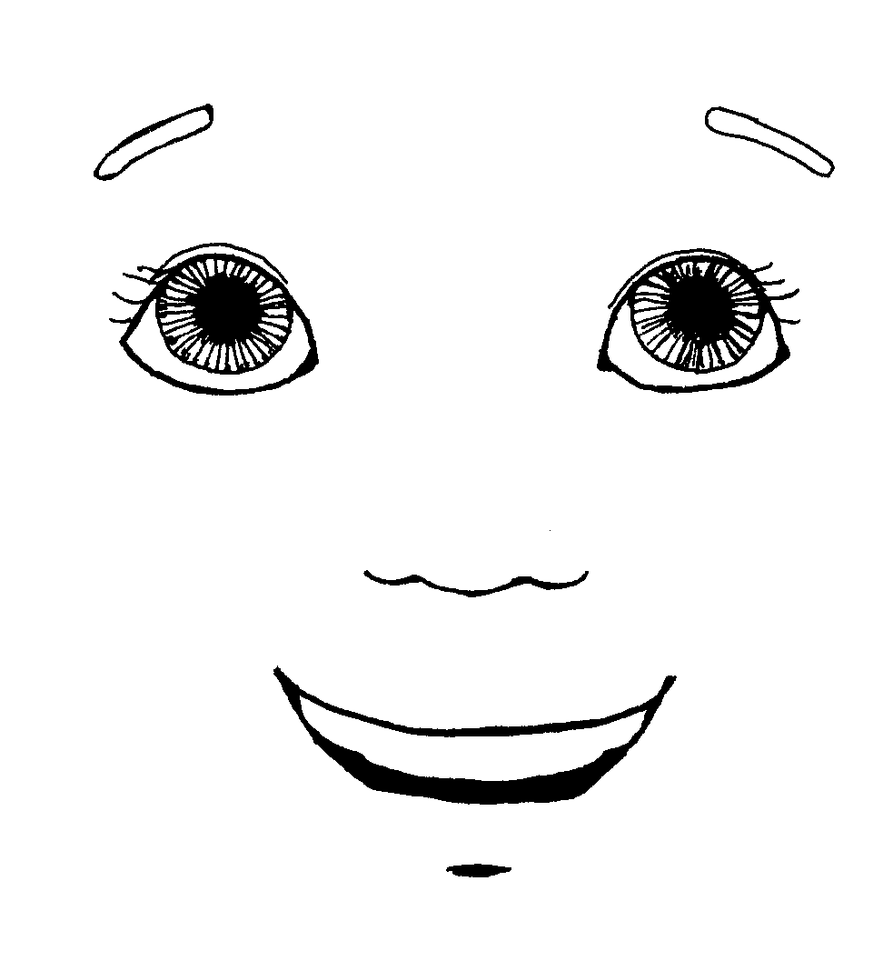 Girl Face Black And White Clipart