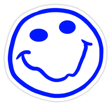 Nirvana style smiley face blue" Stickers by stansbury | Redbubble