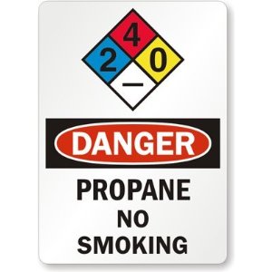 Propane No Smoking (with NFPA Symbol) Sign, 14" x 10": Amazon.com ...