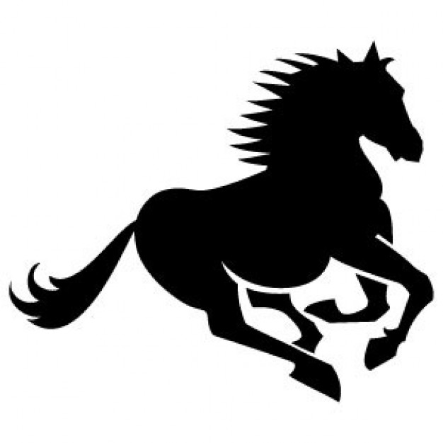 Running horse silhouette | Download free Vector