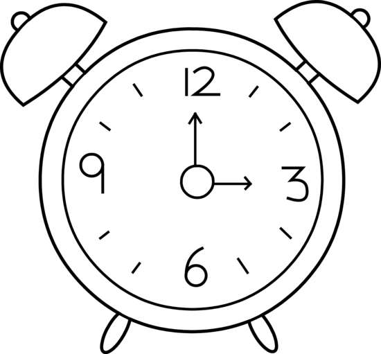 outline clock Colouring Pages