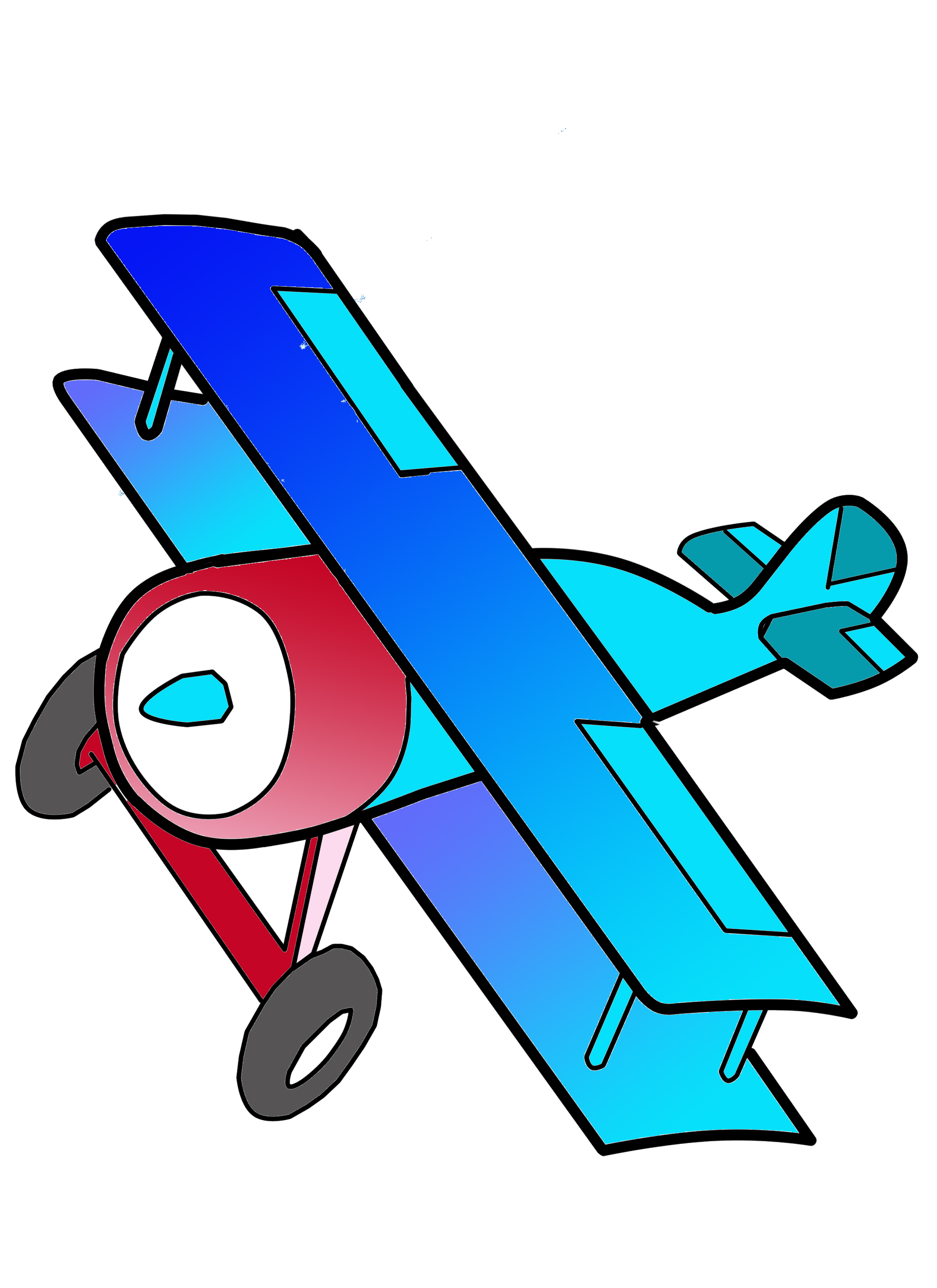 Cartoon Biplane