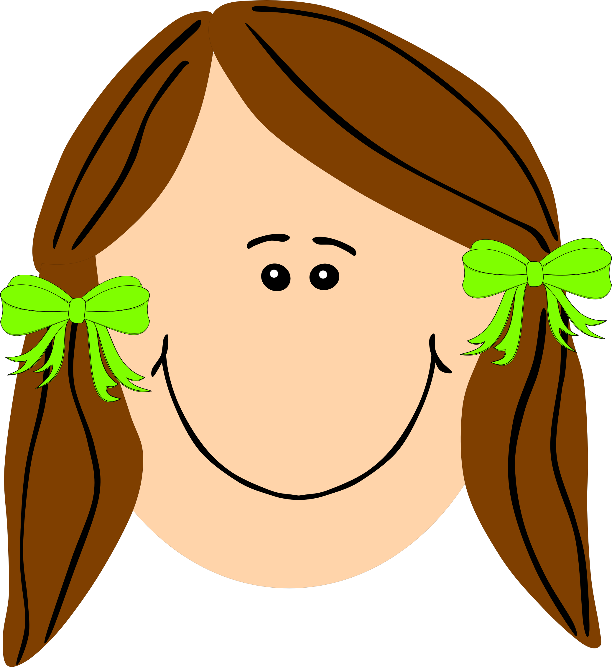 clipart girl with brown hair - photo #13