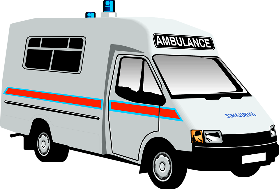Ambulance Clipart Image Cartoon Ambulance With Flashing Emergency ...
