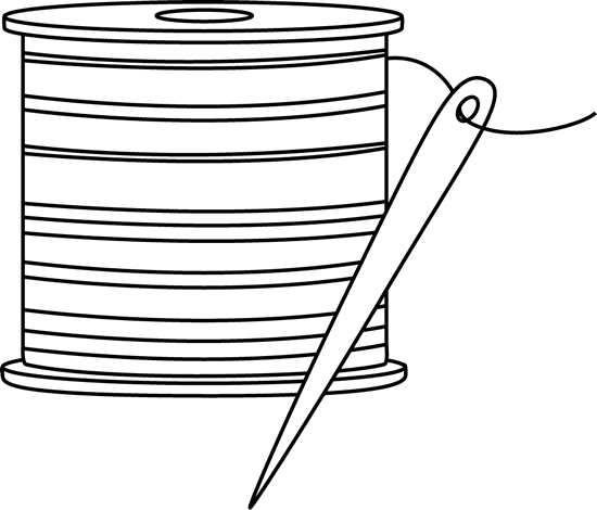 Black and White Needle and Thread Clip Art - Free sewing clip art ...