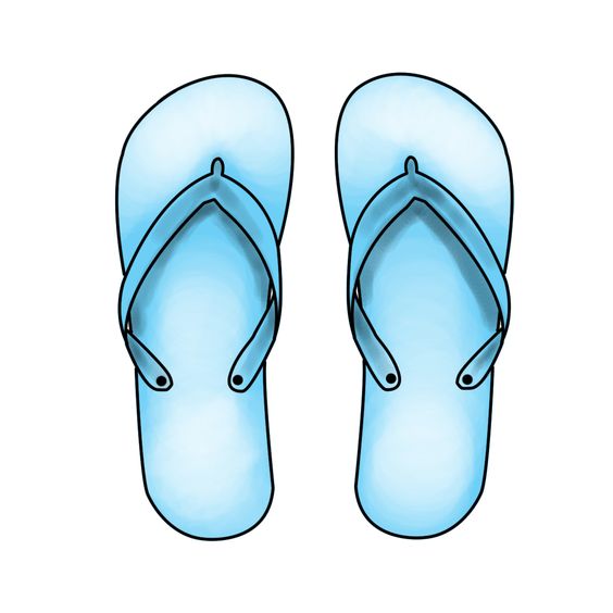 Beach Sandals Drawing - ClipArt Best