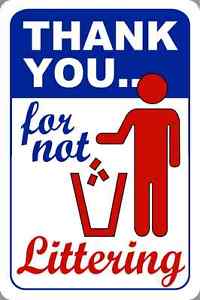 No Littering Litter Reflective Parking Sign f 18&#034;x12&#034; | eBay