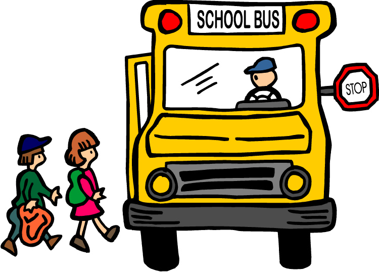 Middle school students walking to school clipart