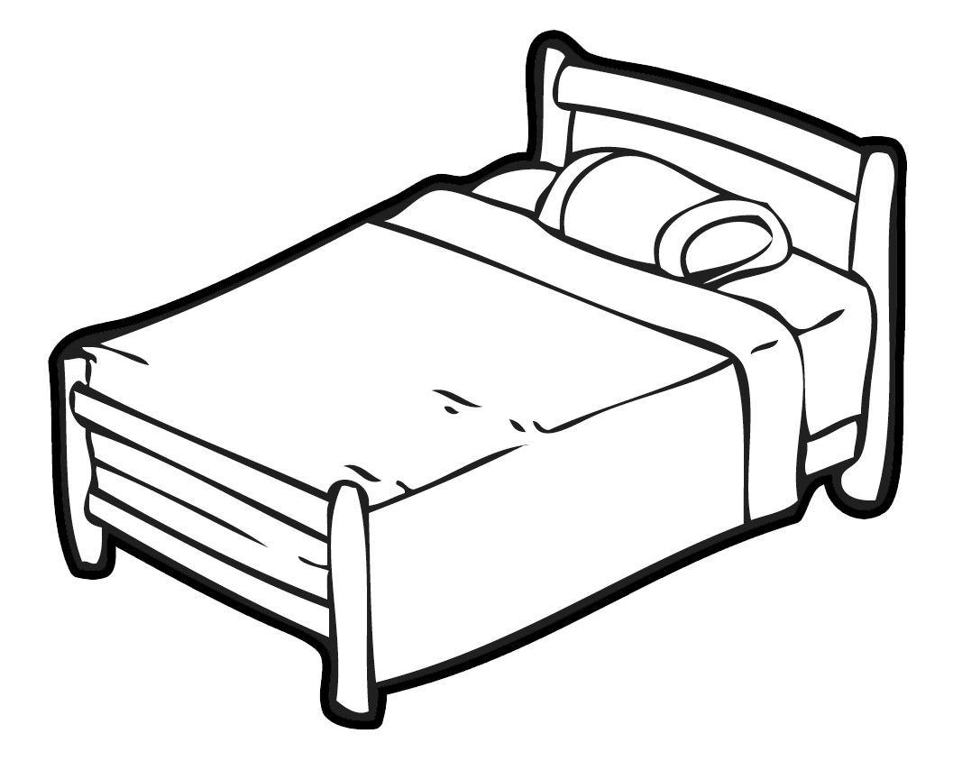 Bed next to table clipart