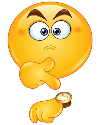 Annoyed Smiley Pointing to a Timewatch - Facebook Symbols and Chat ...