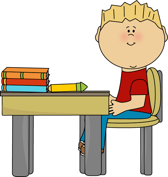 Student Sitting At Desk Clipart