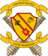 U.S. Marine Corps 5th Battalion 14th Marines Regiment, insignia ...