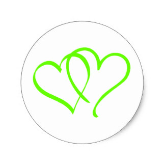Lime Green Hearts Stickers | Zazzle