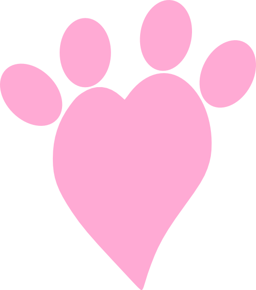 Pink Heart Paw Clip Art - vector clip art online ...