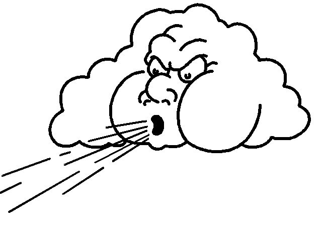 Windy Cloud Coloring Page