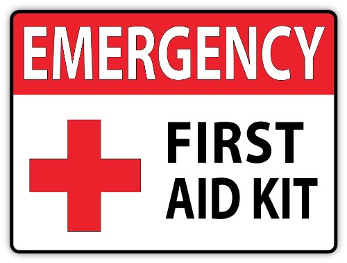 Amazon.com: Emergency First Aid Kit 4"x5" Safety Sign Sticker ...