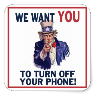 Turn Off Cell Phone Stickers | Zazzle