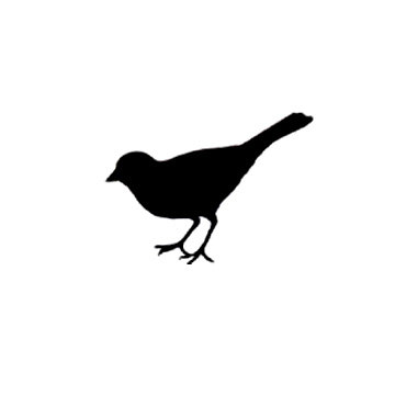 Silhouette bird Rubber Stamp small facing left by terbearco