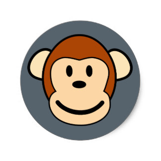 Happy Face Monkey Stickers | Zazzle.co.uk
