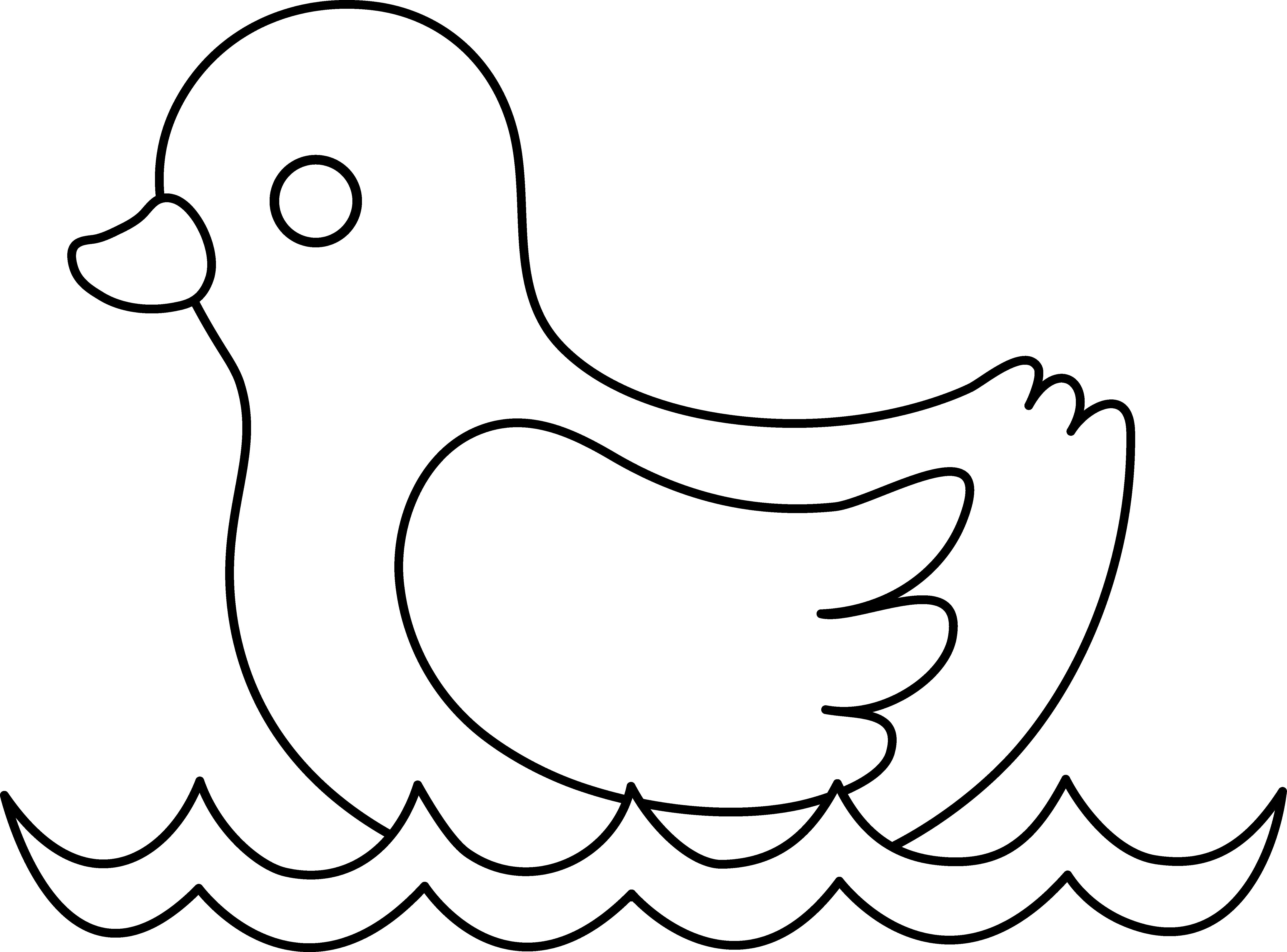 Cartoon duck clipart black and white outline
