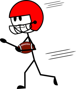 Football Player Cartoon Clipart Image - Boy Running with a Football
