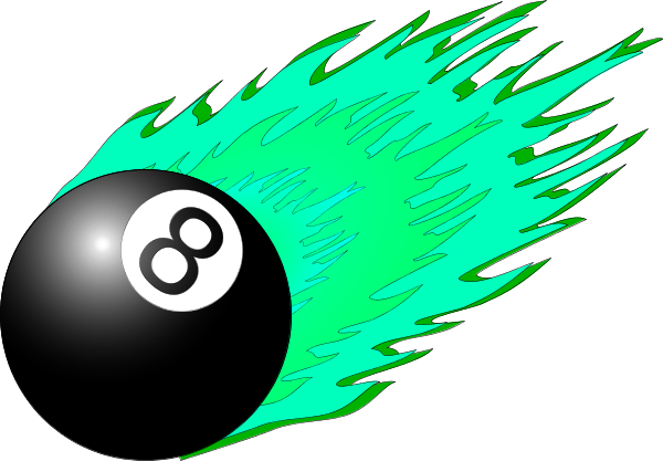 Flaming 8 Ball Clipart