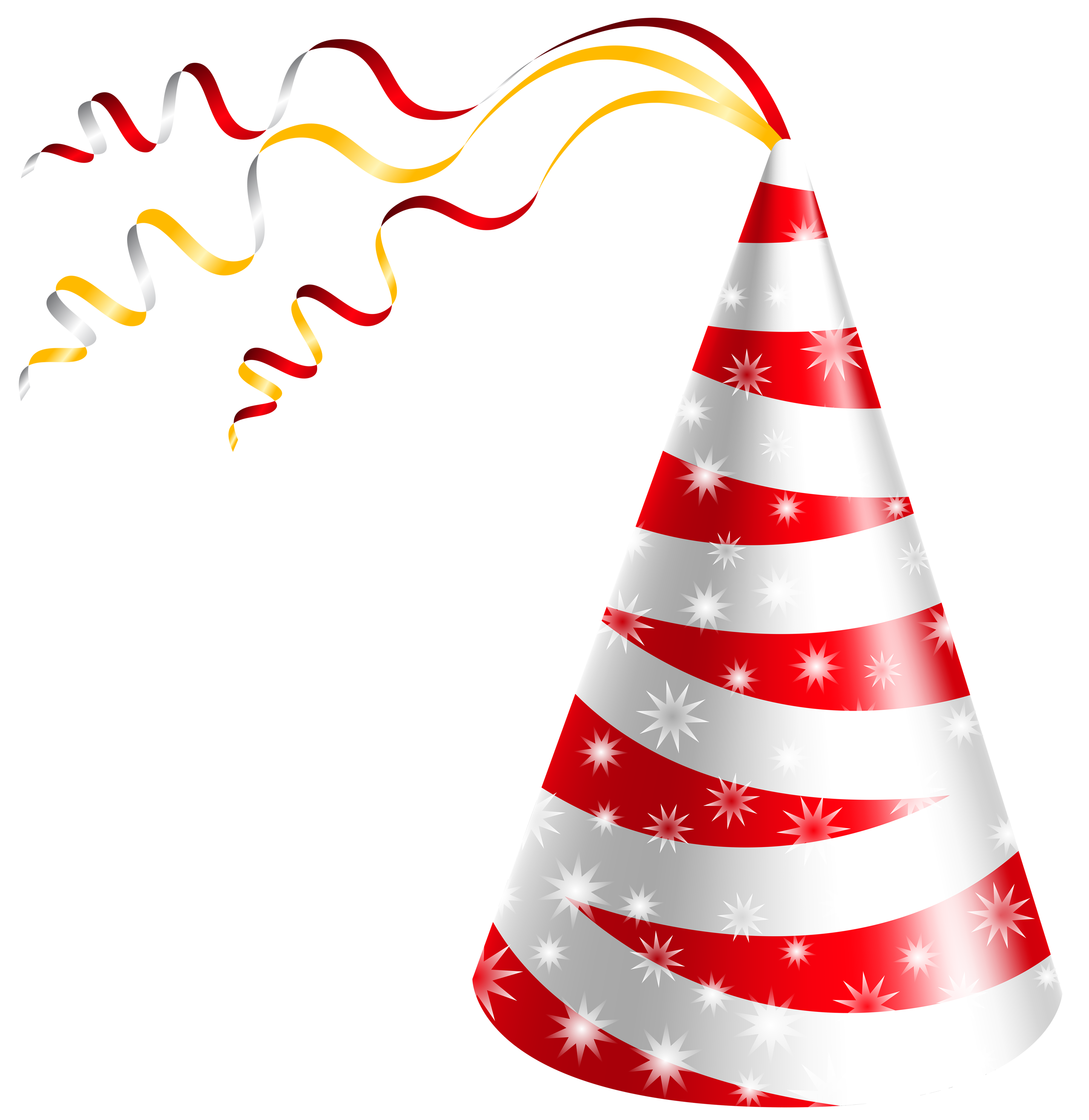 White and Red Party Hat PNG Clipart Image