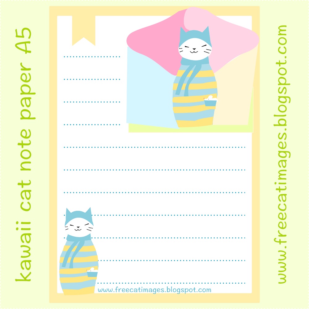 Free Cat Images: Free printable kawaii cat stationery tomcat - freebie
