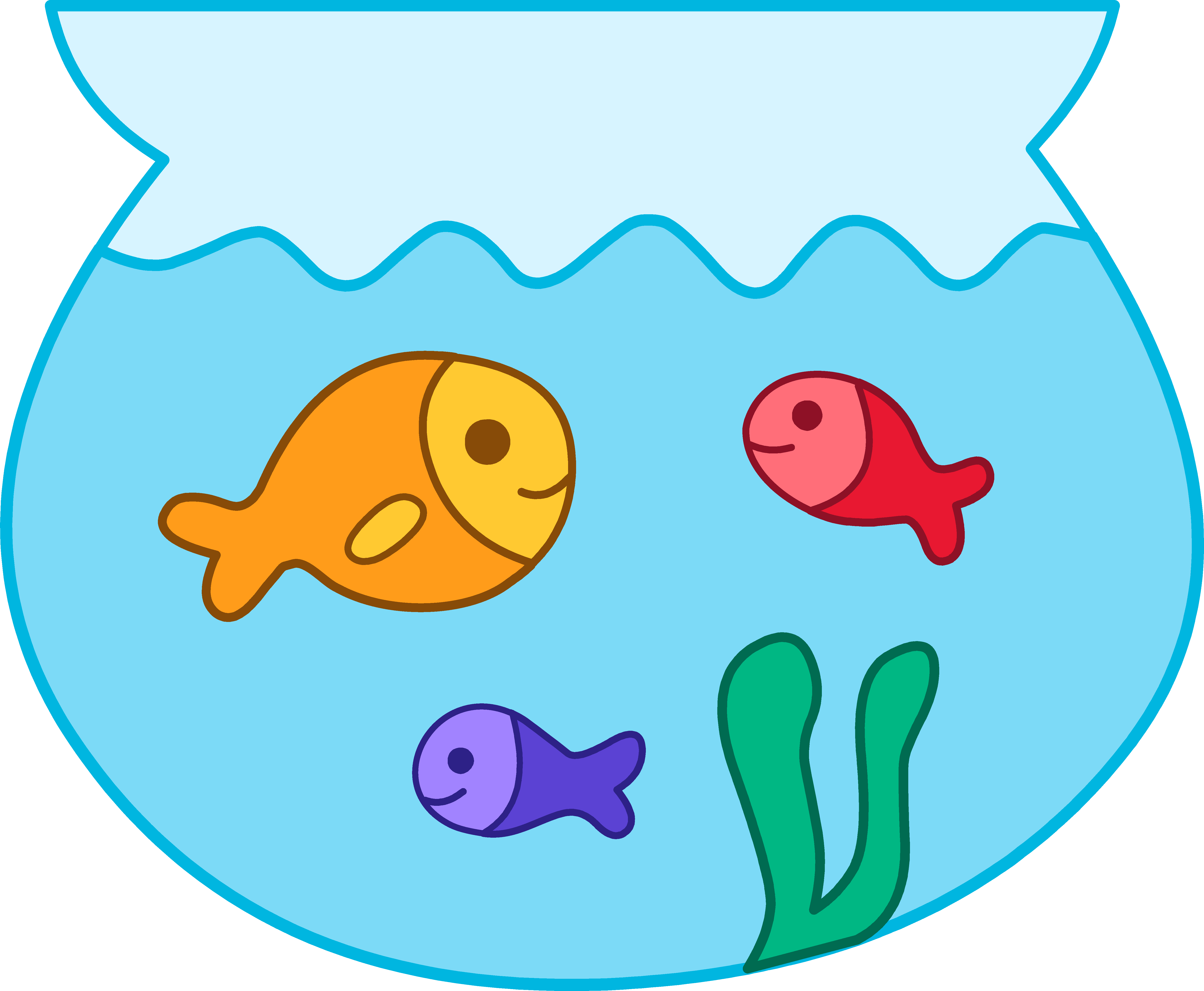 Fish in a bowl clipart