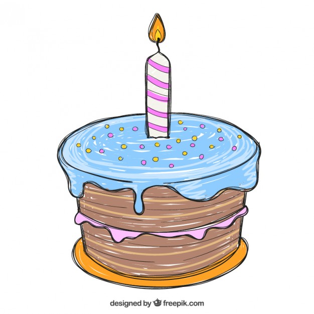 Hand drawn birthday cake Vector | Free Download