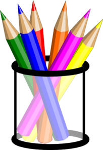 Colored Pencils Clipart Black And White - Free ...