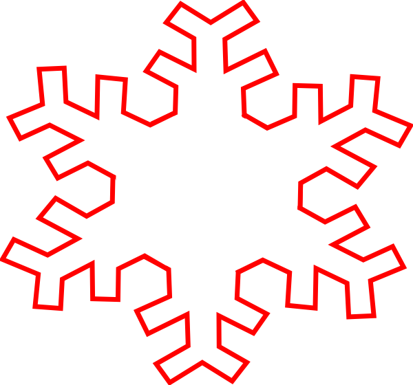 Red Snowflake Outline Clip Art - vector clip art ...