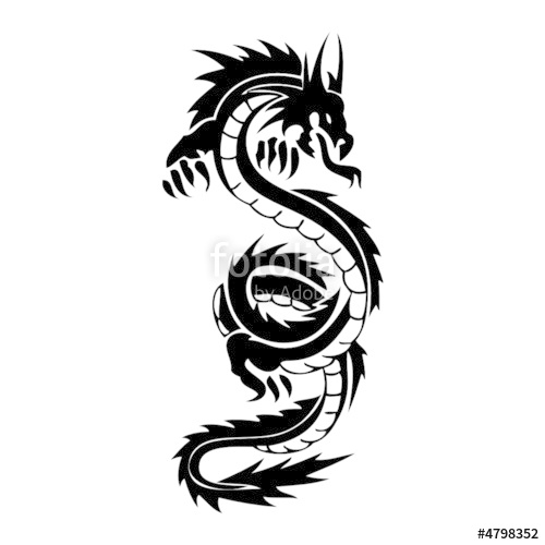 dragon vector tatoo" Stock image and royalty-free vector files on ...