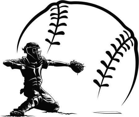 Baseball Catcher Clip Art, Vector Images & Illustrations