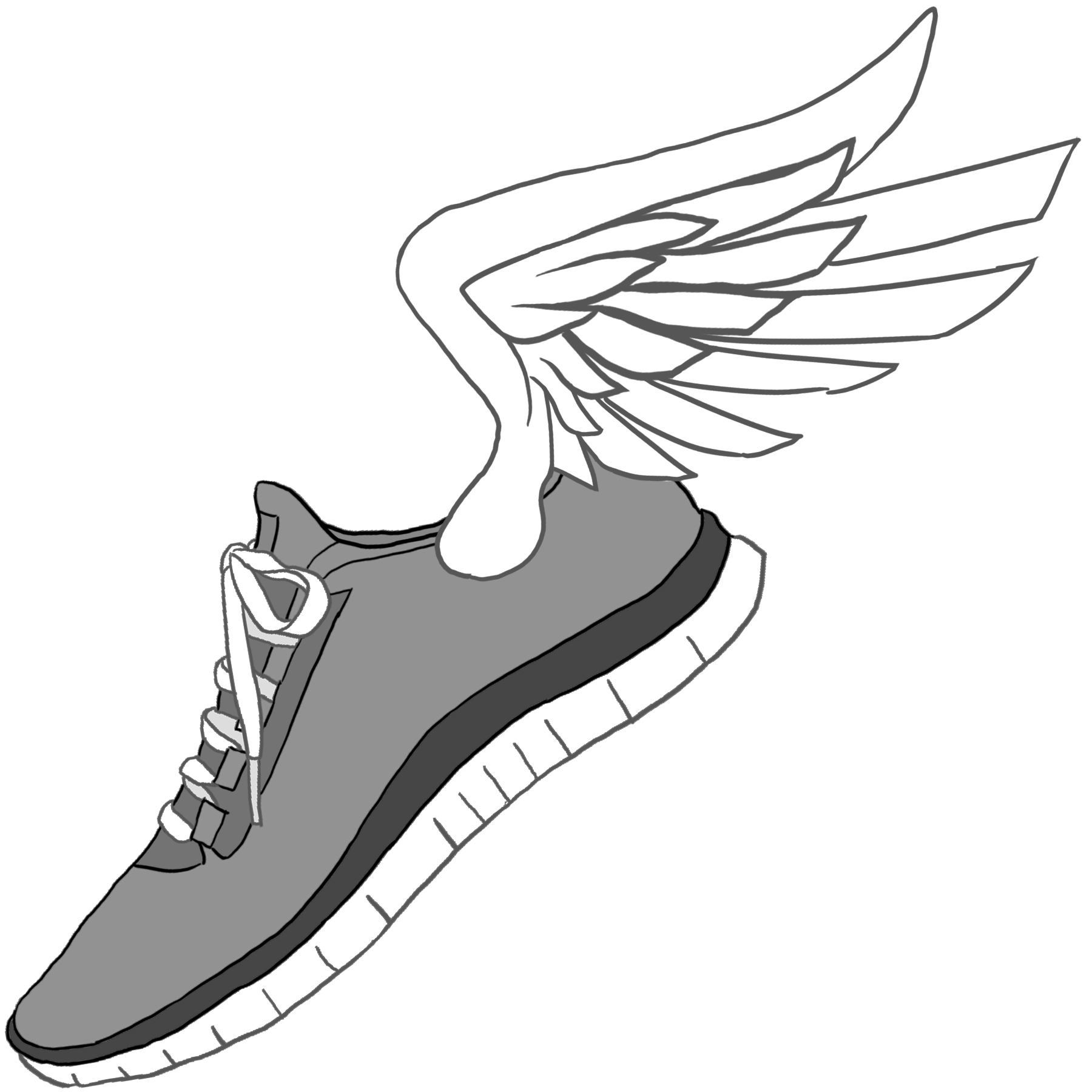 Winged track shoe clipart