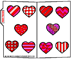 Preschool Printables : File Folder / Heart Pattern Match Up