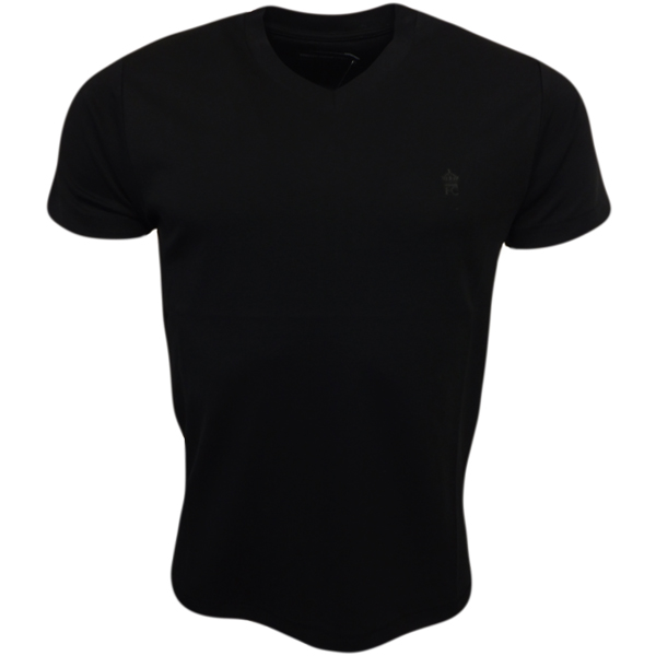 French Connection Mens V Neck T-Shirt Plain Fcuk Top Black or ...