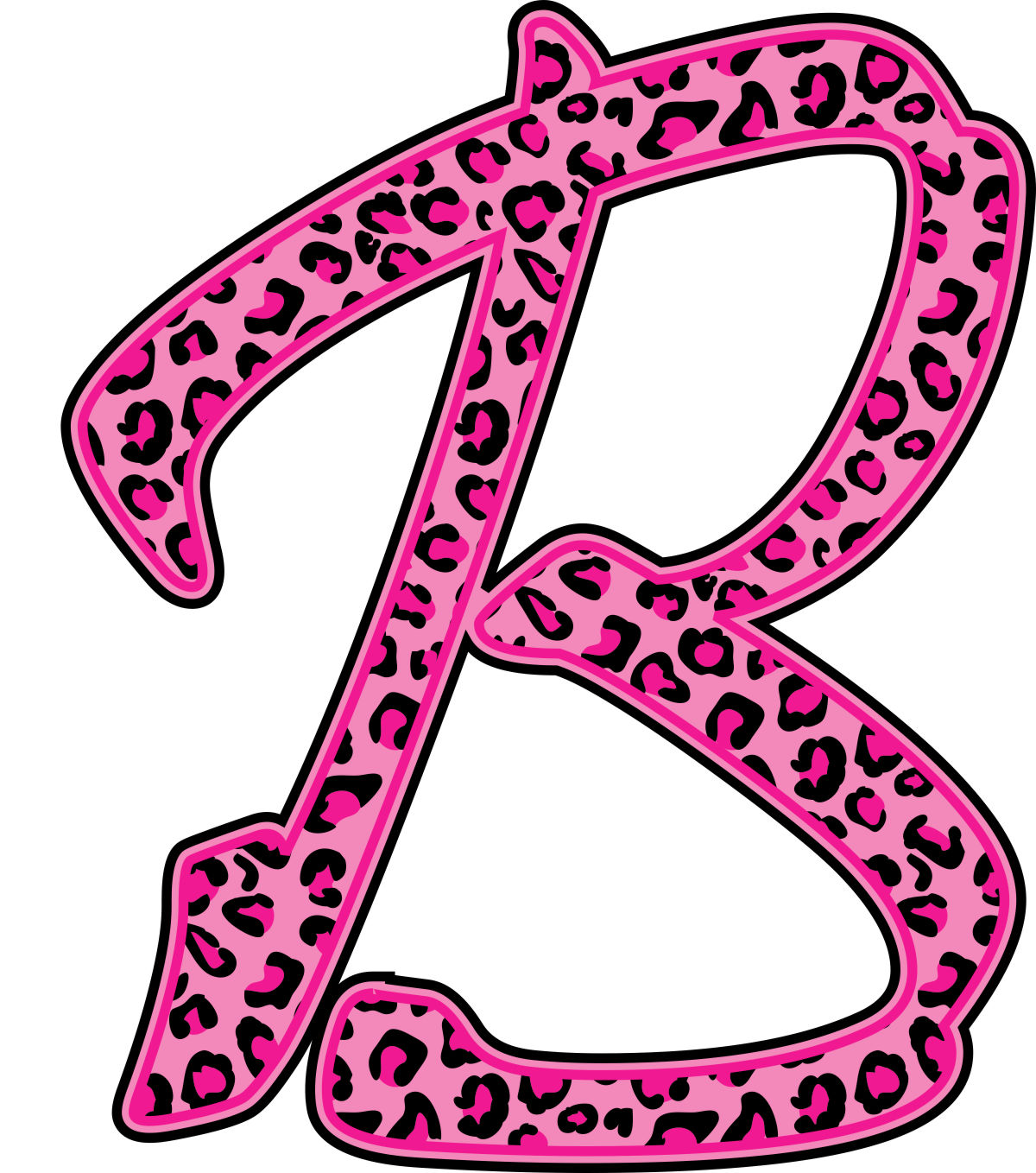 Pink Zebra Print Bubble Letters - ClipArt Best