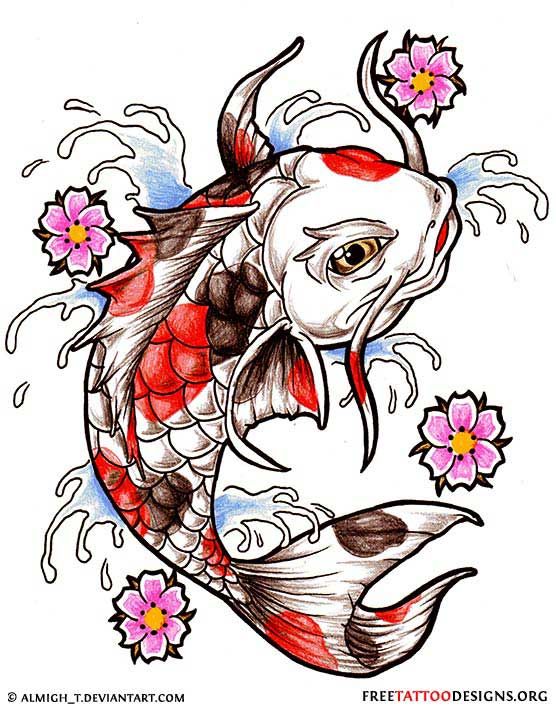 Cherries, Koi fish tattoo and Cherry blossoms