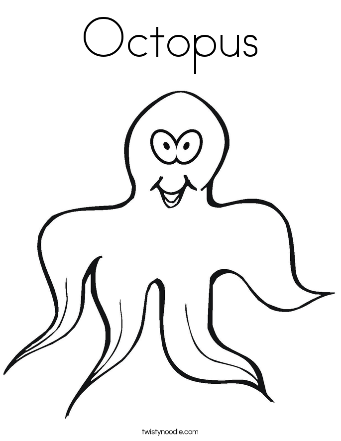 Squid Coloring Page - Twisty Noodle